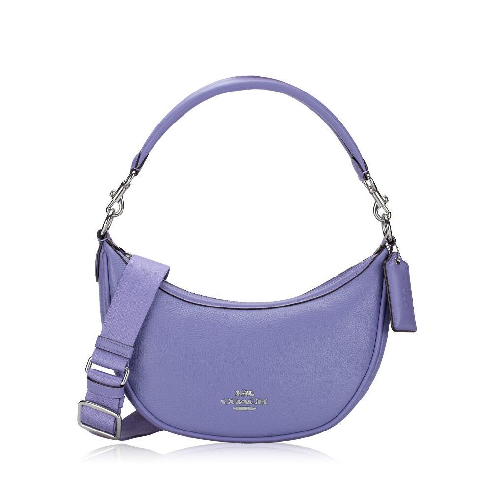COACH Purple Pebbled Leather Aria Shoulder Crossbody Top Zip Bag New w/o Tags